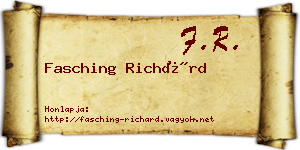 Fasching Richárd névjegykártya