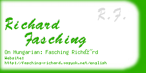 richard fasching business card